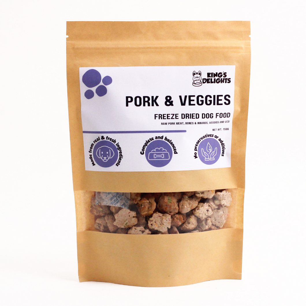 KD Freeze Dried Dog Food - Pork & Veggies 150g